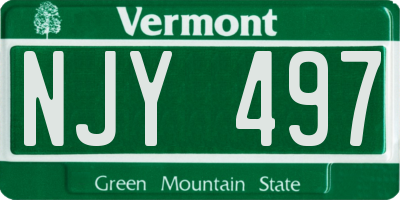 VT license plate NJY497