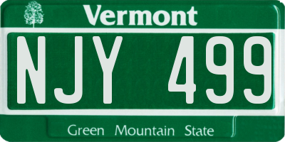 VT license plate NJY499