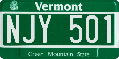 VT license plate NJY501