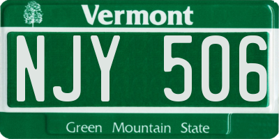 VT license plate NJY506