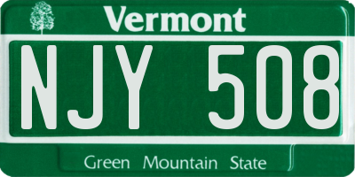 VT license plate NJY508