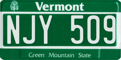 VT license plate NJY509