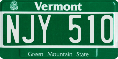 VT license plate NJY510