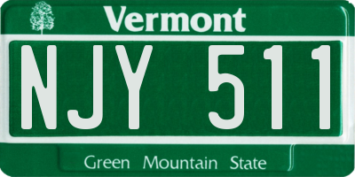 VT license plate NJY511