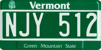 VT license plate NJY512