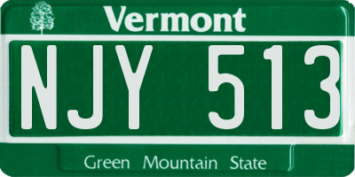 VT license plate NJY513