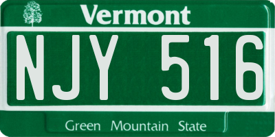 VT license plate NJY516