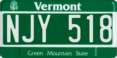 VT license plate NJY518