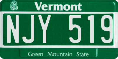 VT license plate NJY519