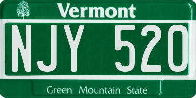 VT license plate NJY520