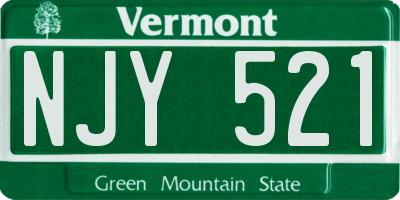 VT license plate NJY521