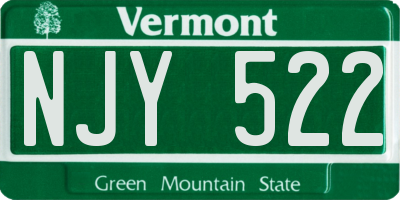 VT license plate NJY522