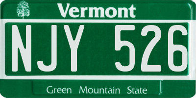 VT license plate NJY526
