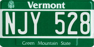 VT license plate NJY528
