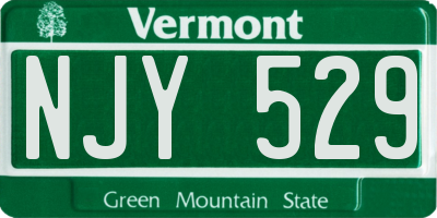 VT license plate NJY529