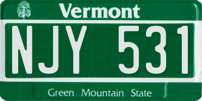 VT license plate NJY531