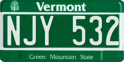 VT license plate NJY532
