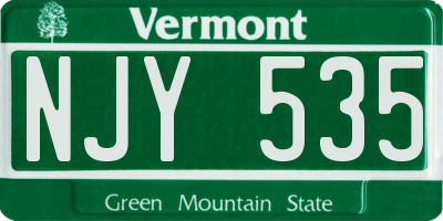 VT license plate NJY535