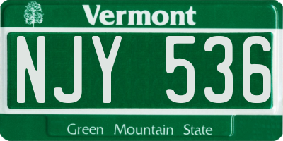 VT license plate NJY536