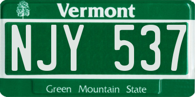 VT license plate NJY537
