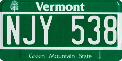 VT license plate NJY538