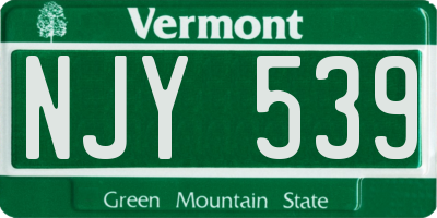 VT license plate NJY539