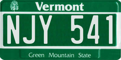 VT license plate NJY541
