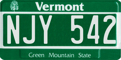 VT license plate NJY542