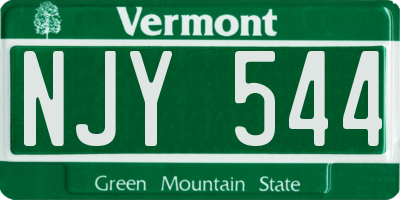 VT license plate NJY544
