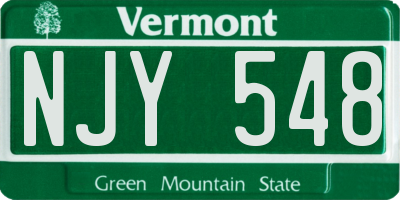 VT license plate NJY548