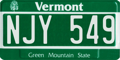 VT license plate NJY549
