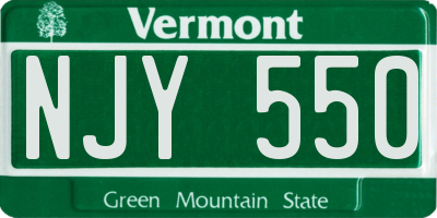 VT license plate NJY550