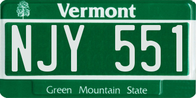 VT license plate NJY551