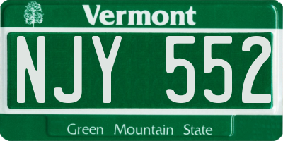 VT license plate NJY552