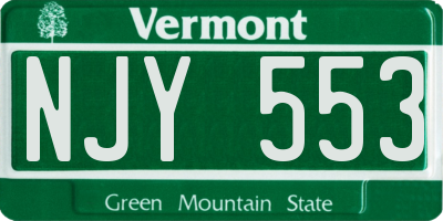 VT license plate NJY553