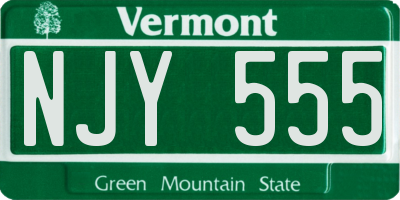 VT license plate NJY555