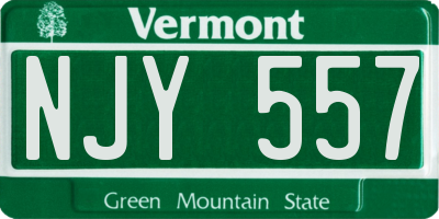 VT license plate NJY557