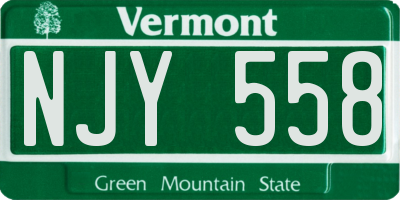 VT license plate NJY558