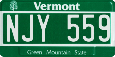 VT license plate NJY559