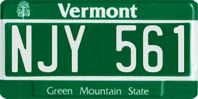 VT license plate NJY561