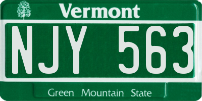 VT license plate NJY563