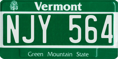 VT license plate NJY564
