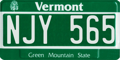 VT license plate NJY565