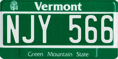 VT license plate NJY566