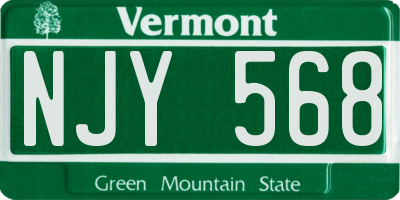 VT license plate NJY568