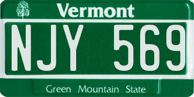 VT license plate NJY569