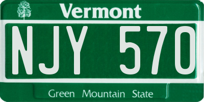 VT license plate NJY570