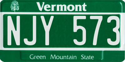 VT license plate NJY573