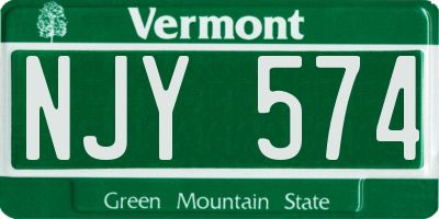 VT license plate NJY574