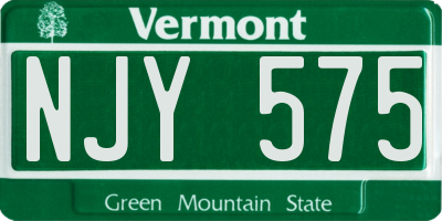VT license plate NJY575